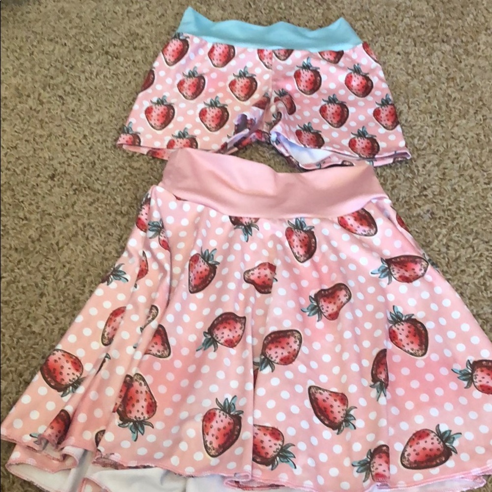 YXL Sugar LuLu shorts and Skirt set